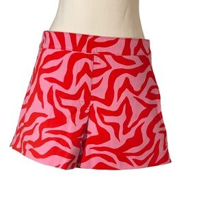 Spanx Women’s Stretch Twill 4” Shorts in Red/Pink Print Size Small